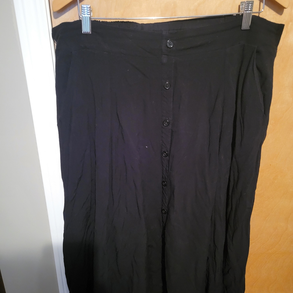 Torrid Black Maxi Skirt with Button Detail
